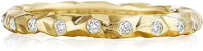 Henri Daussi Burnished Diamond Wedding Band