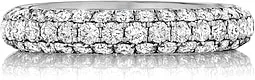 Henri Daussi Domed 3-Row Pave Diamond Band