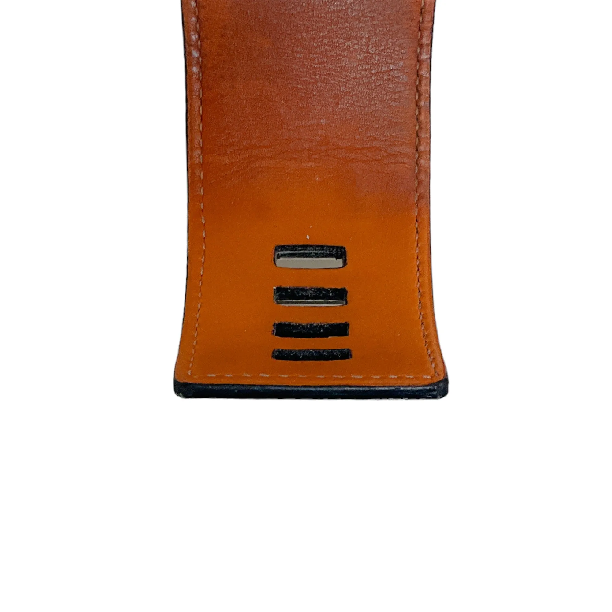Hermes Black / Silver Collier de Chein Leather Bracelet
