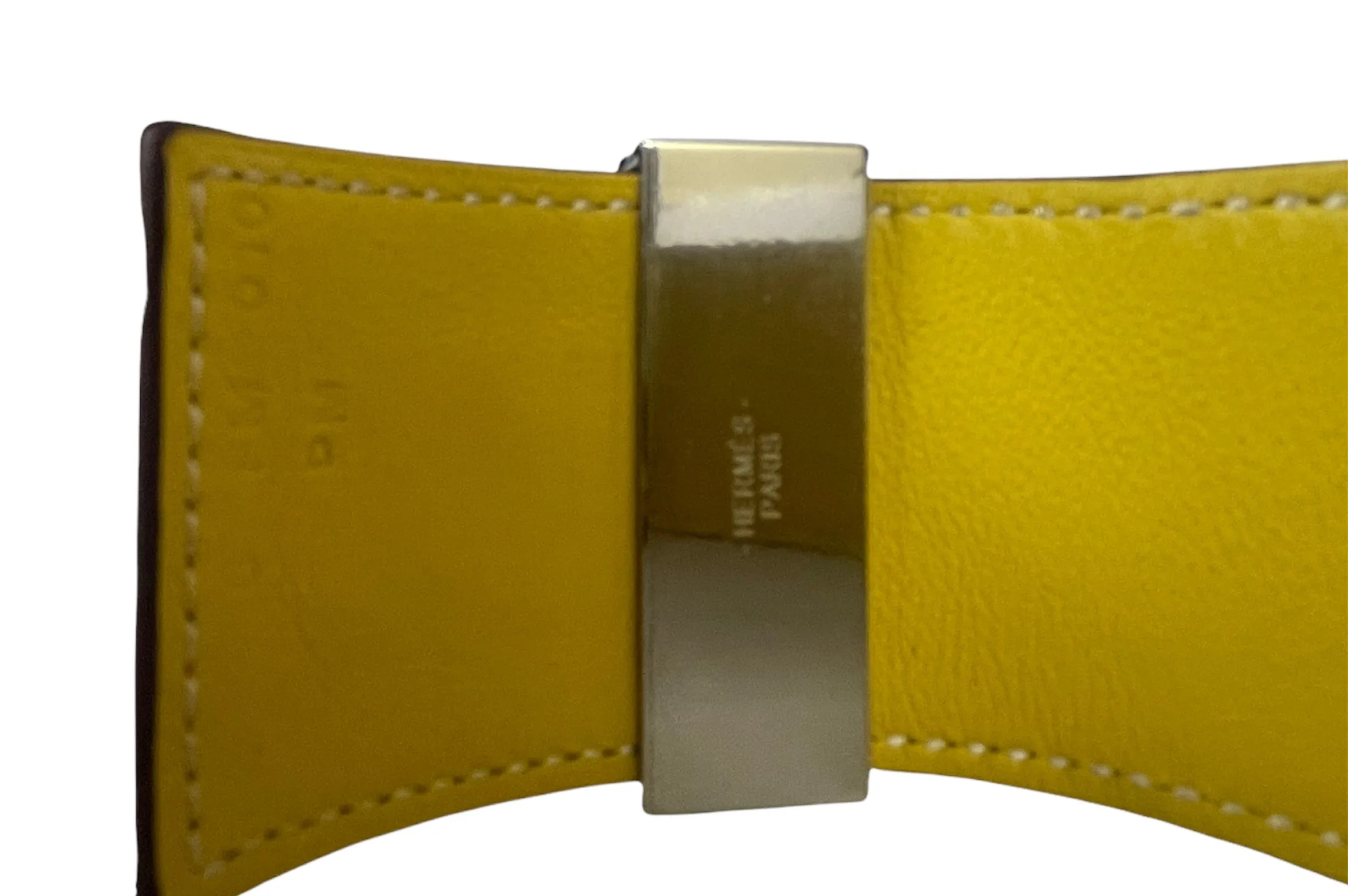Hermes Tan & Palladium Collier de Chien CDC Bracelet sz T2