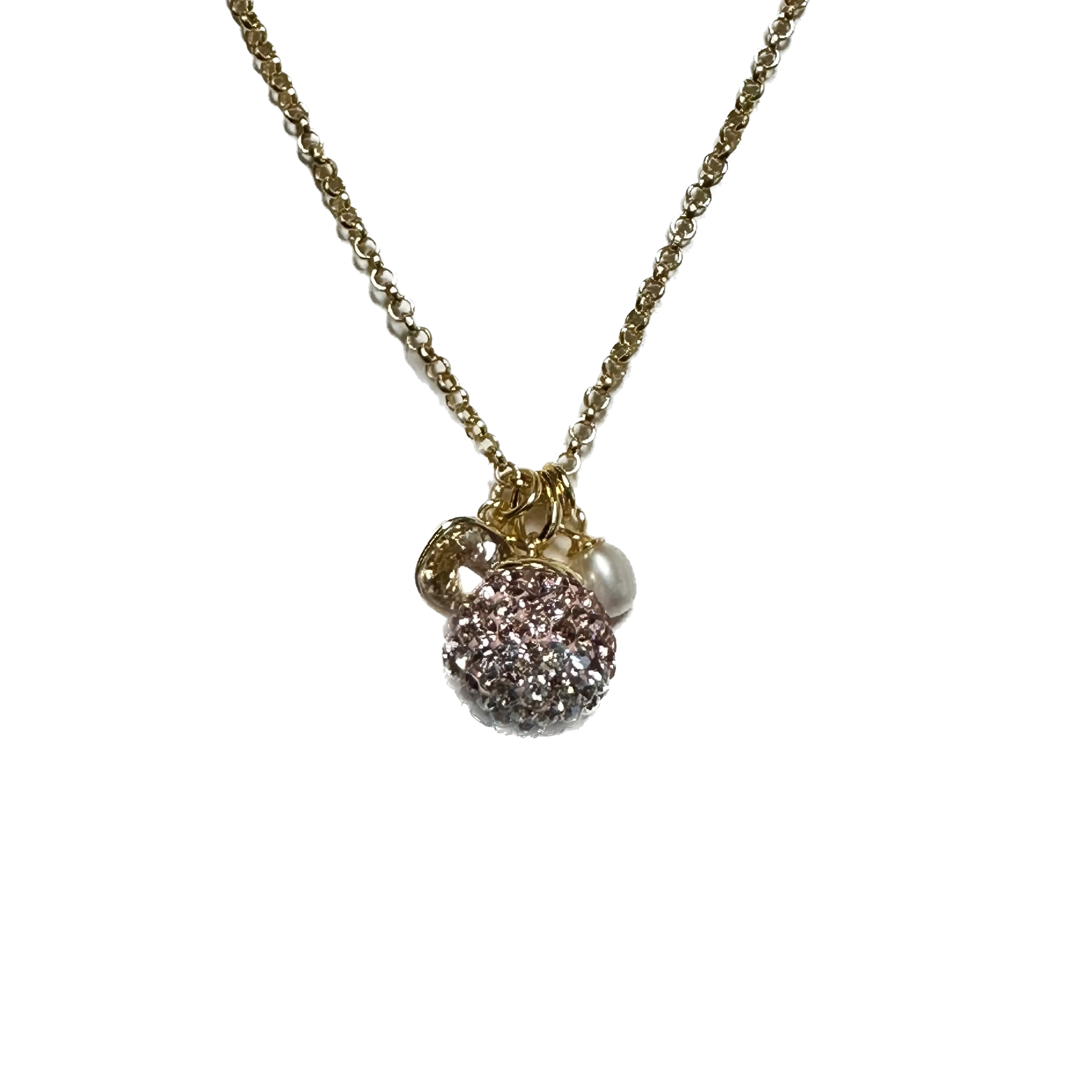 Hillberg & Berk Sterling Silver Gold Tone Cyber Sparkle Ball Cluster Pendant