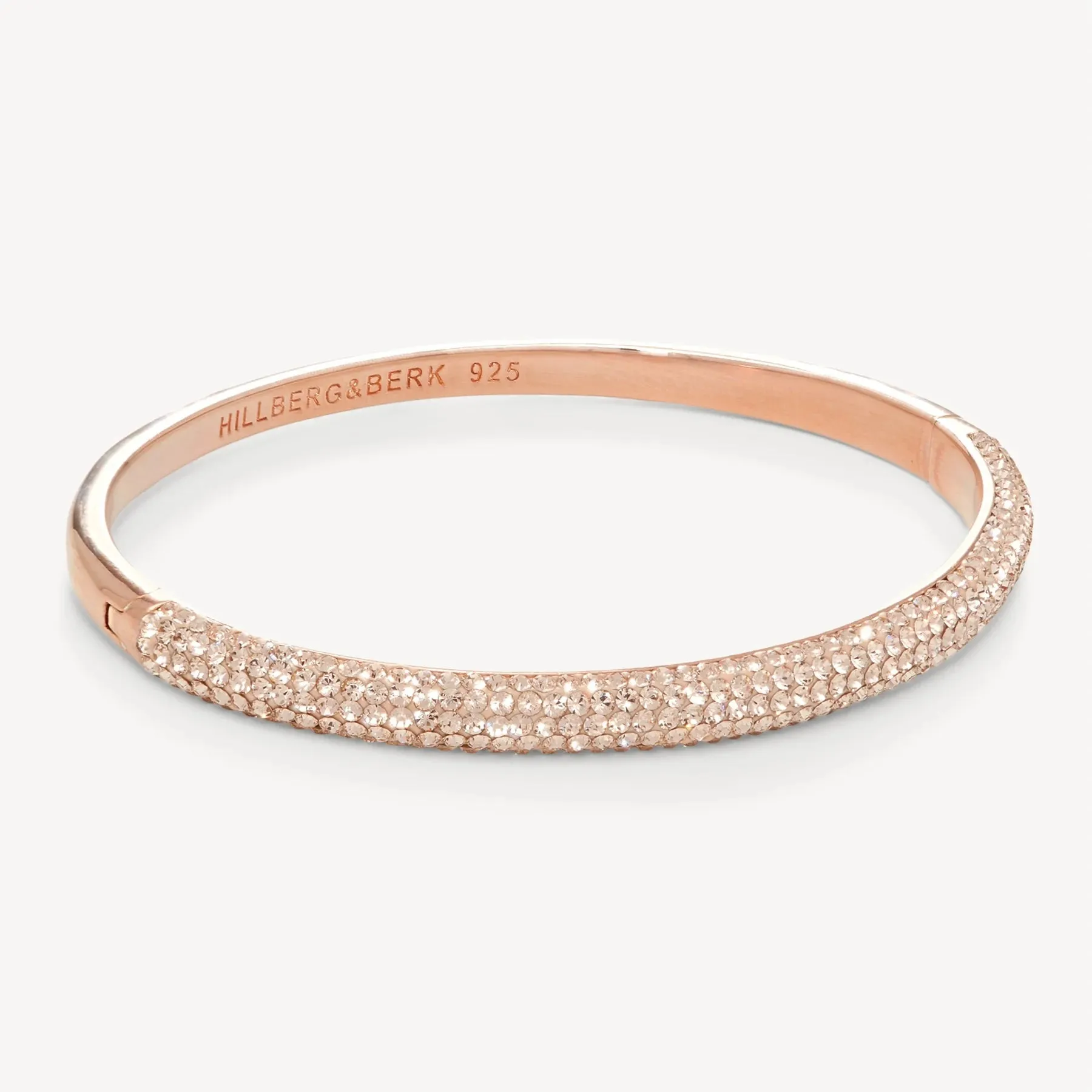 Hillberg & Berk Sterling Silver Rose Gold Plated Bangle Bacelet