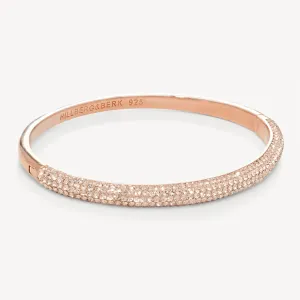 Hillberg & Berk Sterling Silver Rose Gold Plated Bangle Bacelet