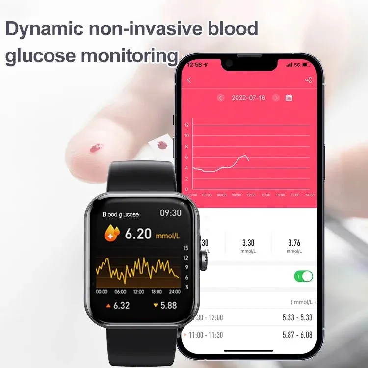 Hot Sale - Blood Glucose Smart Watch II Heart Rate Blood Pressure Health Watches