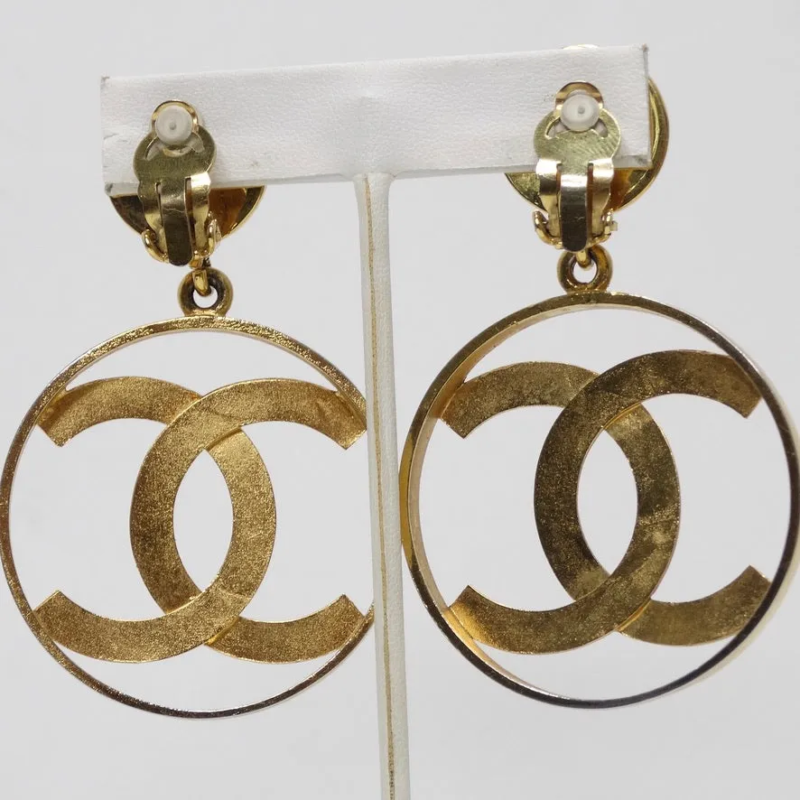 Iconic 24K Gold Chanel 1980s Jumbo Interlocking 'C' Hoop Earrings