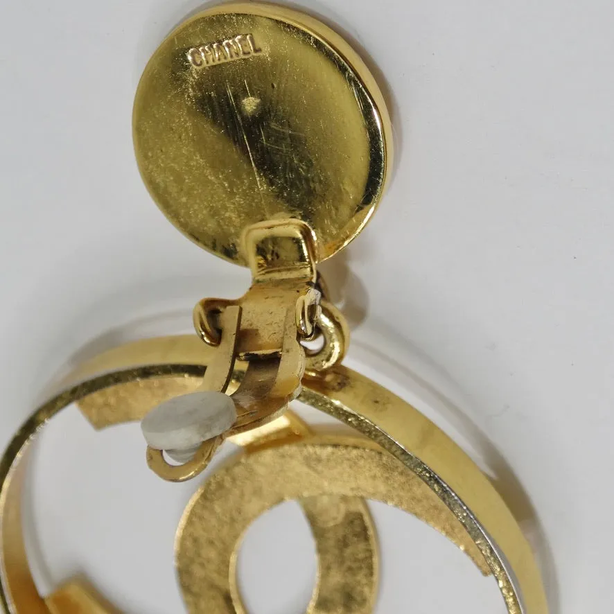 Iconic 24K Gold Chanel 1980s Jumbo Interlocking 'C' Hoop Earrings