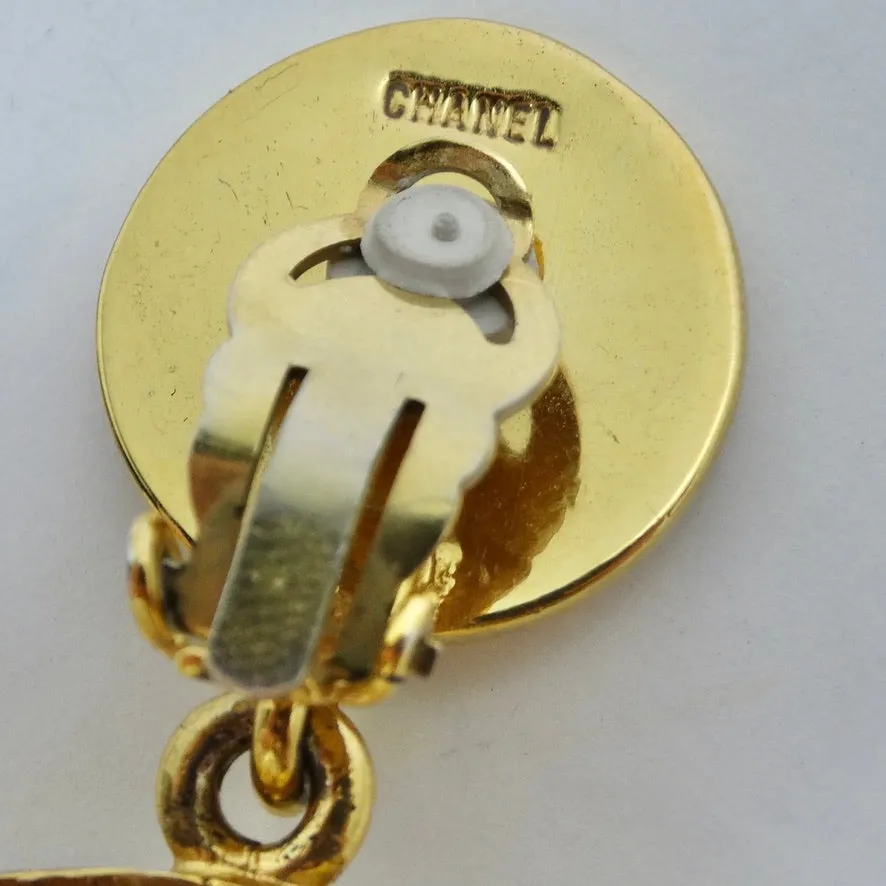 Iconic 24K Gold Chanel 1980s Jumbo Interlocking 'C' Hoop Earrings
