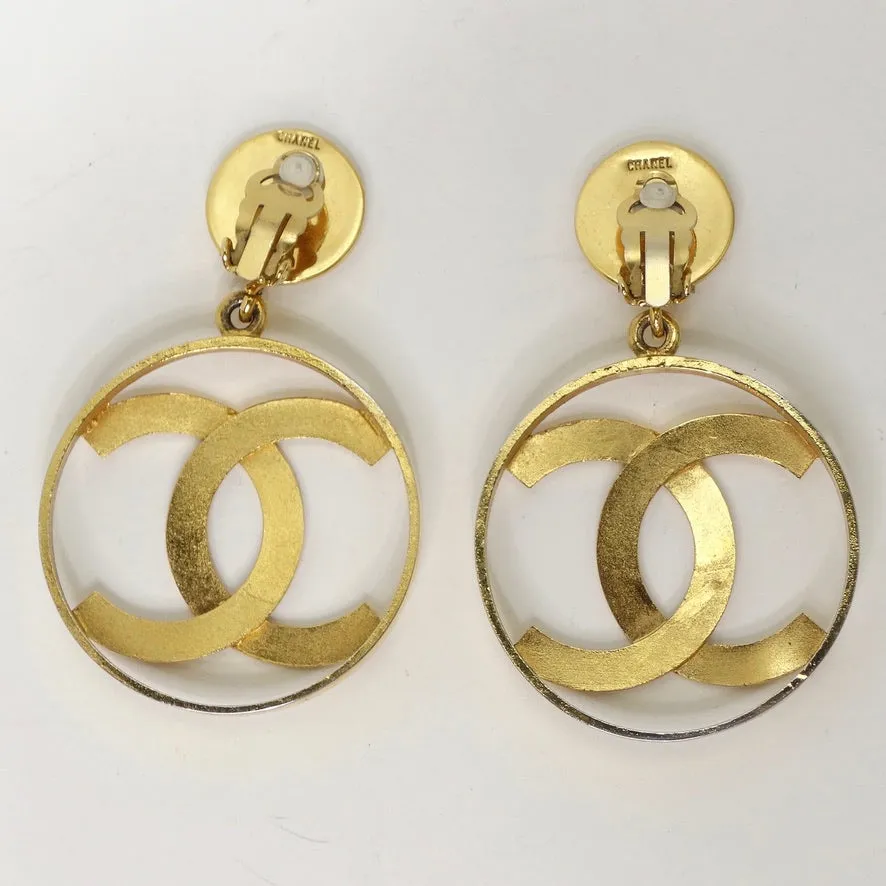 Iconic 24K Gold Chanel 1980s Jumbo Interlocking 'C' Hoop Earrings