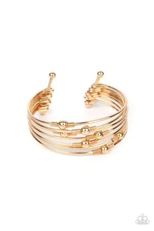 Industrial Intricacies Gold Paparazzi Bracelet