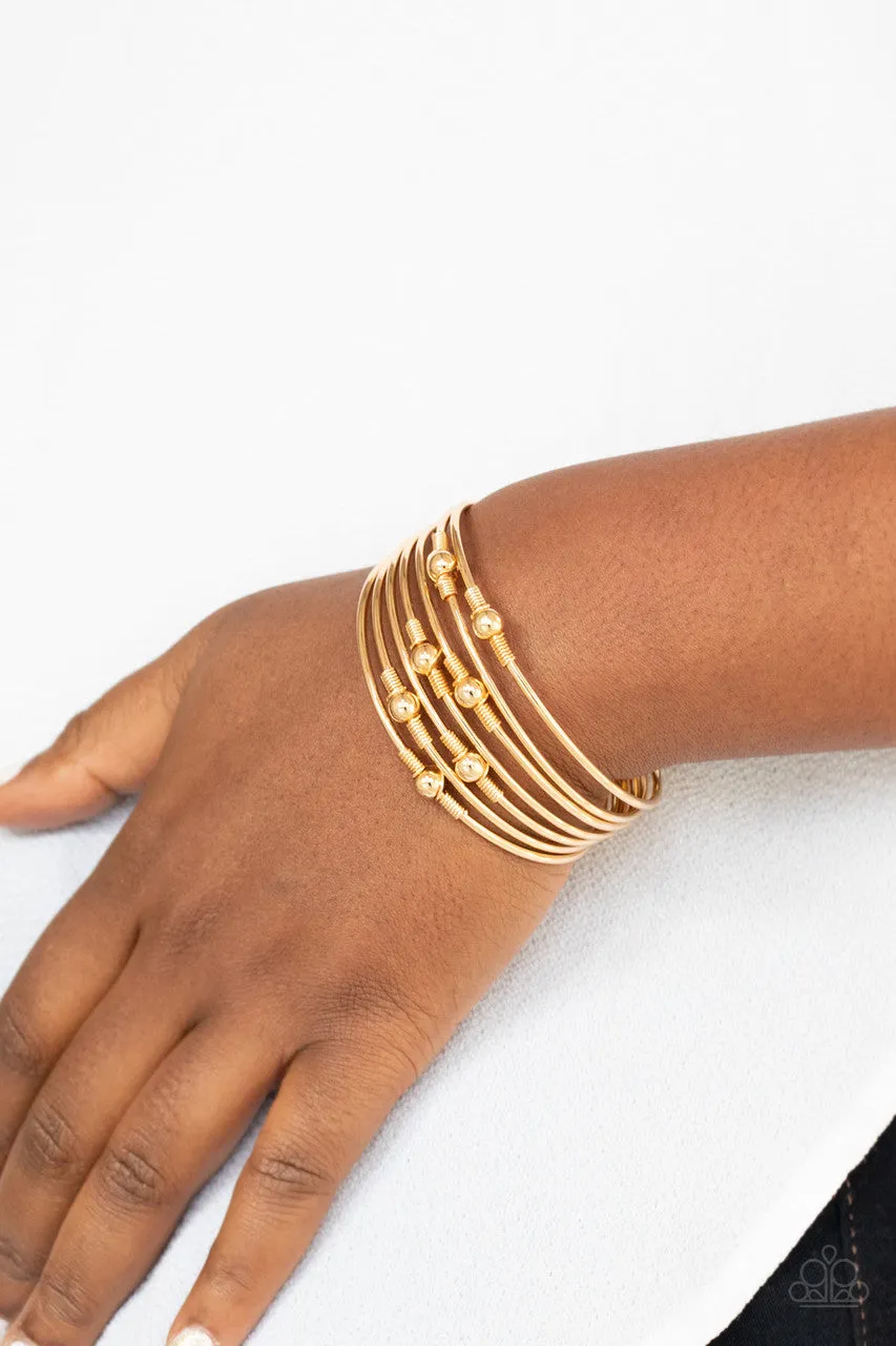 Industrial Intricacies Gold Paparazzi Bracelet