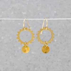 Industrial Vintage Brass Earrings by Brin