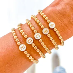 Initial Gold Bracelet: E