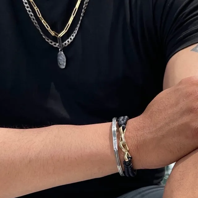 Interwoven Bracelet with Bronze Clasp