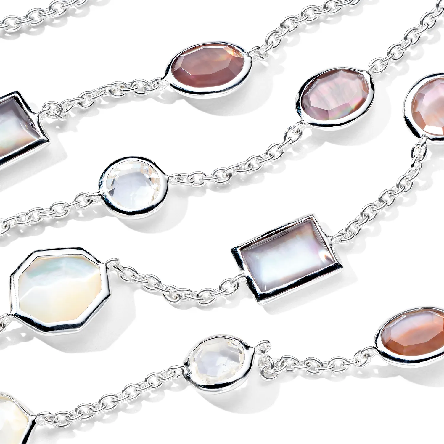 IPPOLITA Rock Candy Long Mixed-Cut Station Necklace in Sabbia