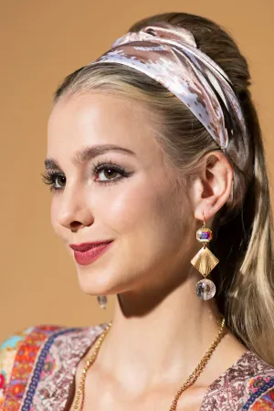 Iridescent Gold Geometric Earrings