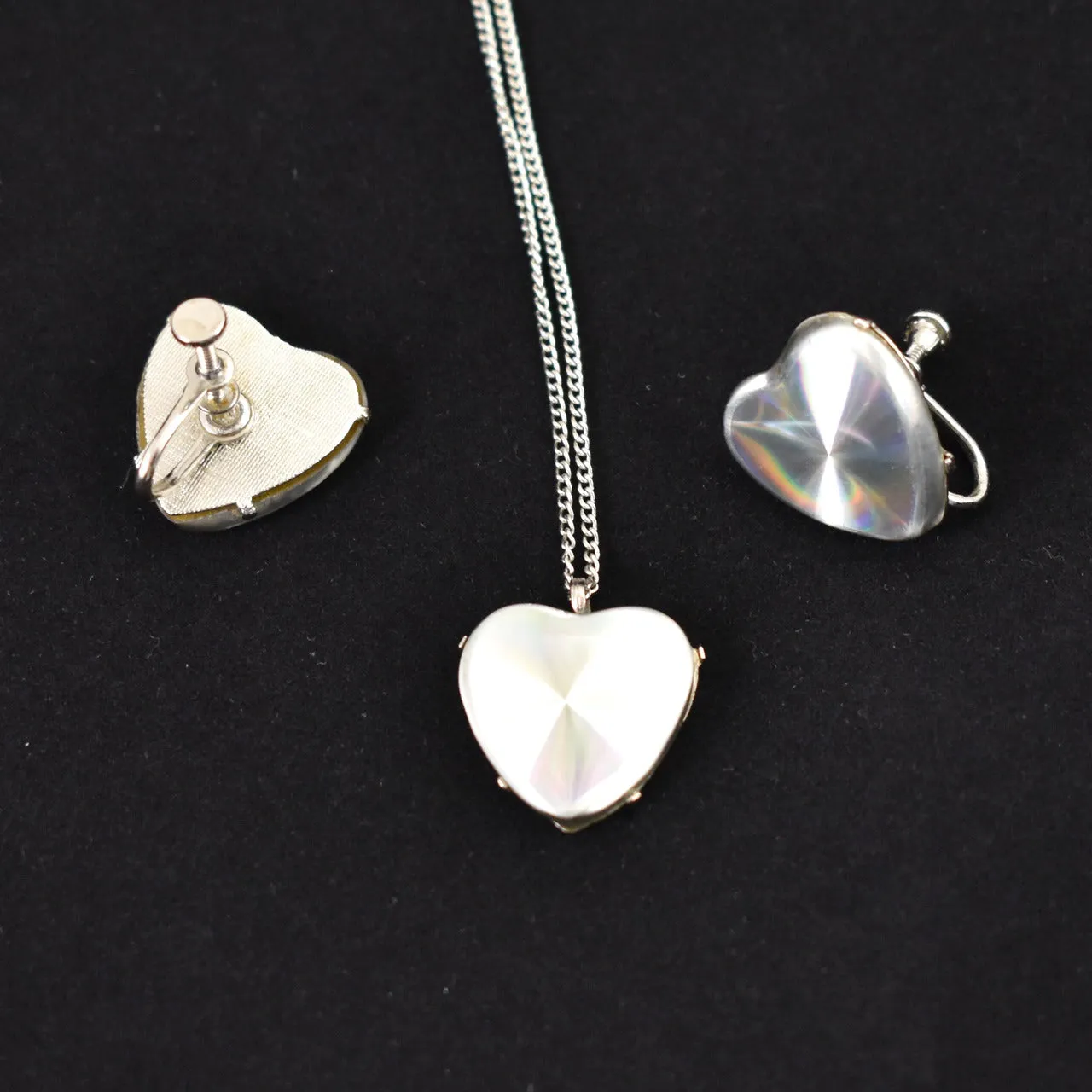 Iridescent Heart Necklace Set