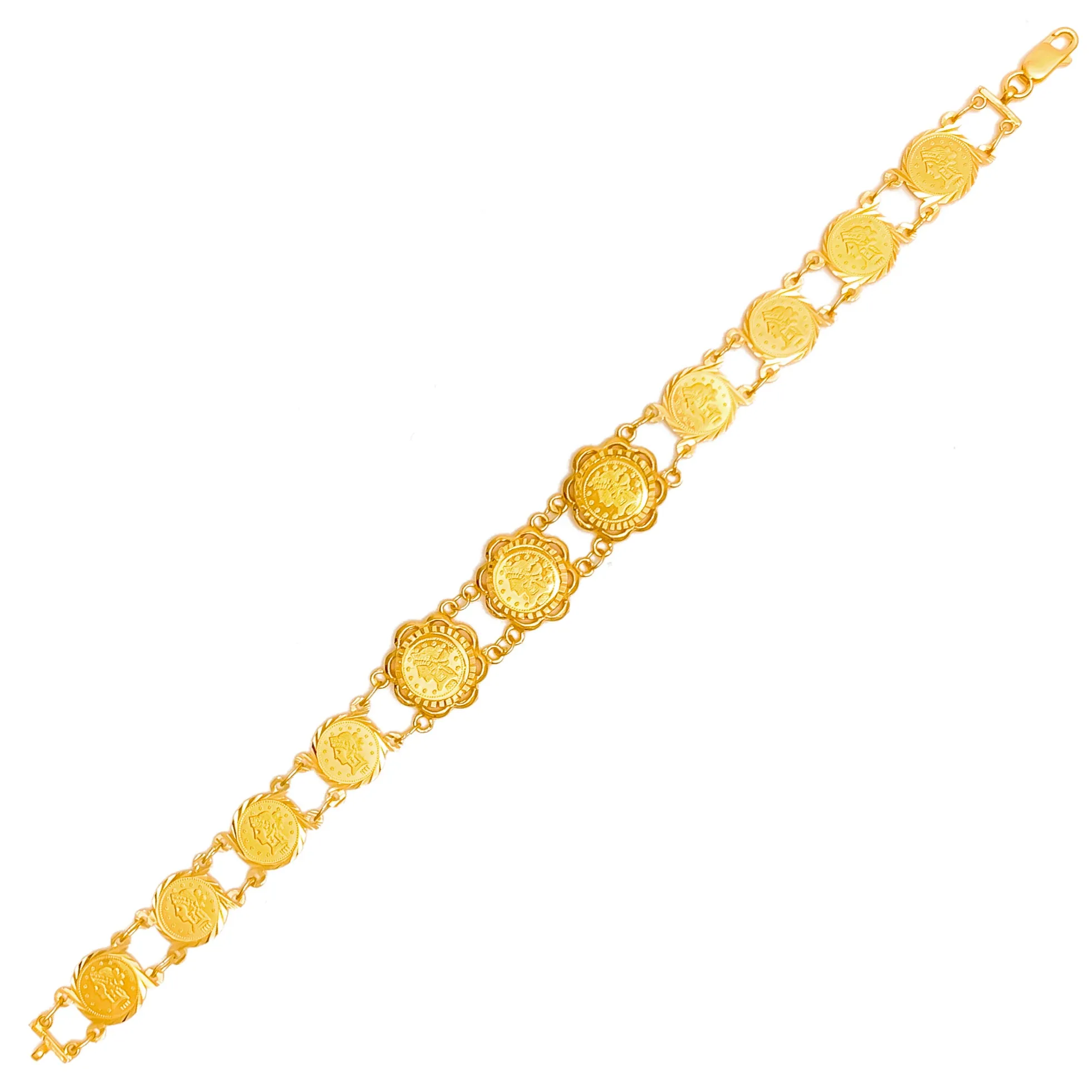 Jazzy Shimmering 21k Gold Coin Bracelet