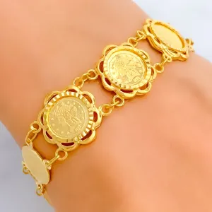 Jazzy Shimmering 21k Gold Coin Bracelet