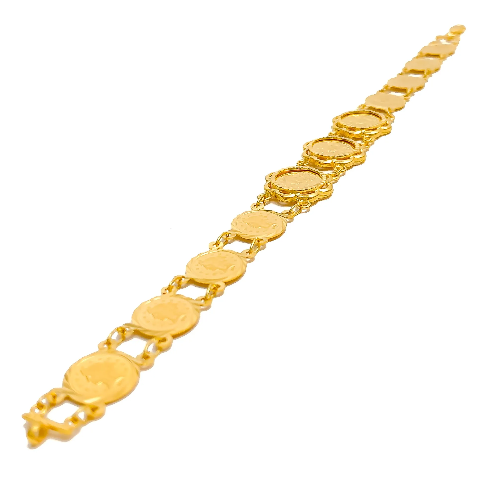 Jazzy Shimmering 21k Gold Coin Bracelet