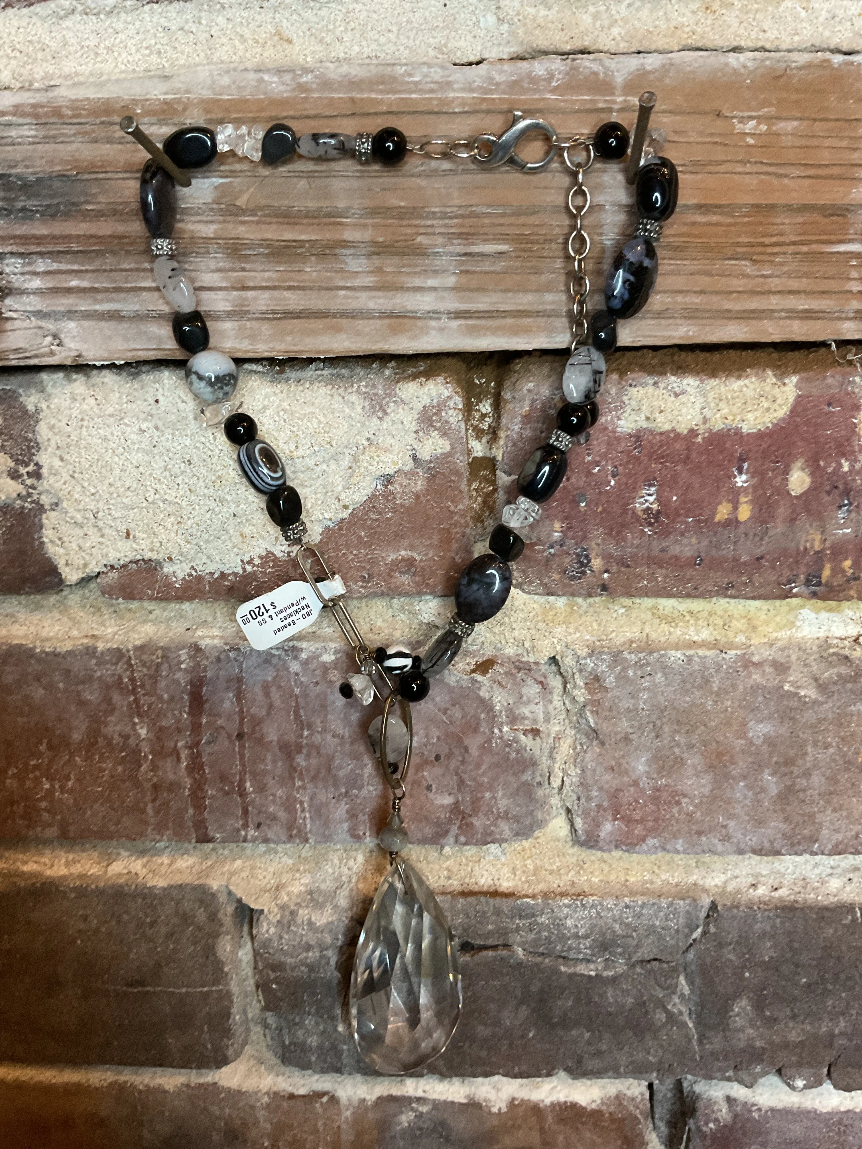 JBD-Beaded Necklaces w/Pendant & SS chain
