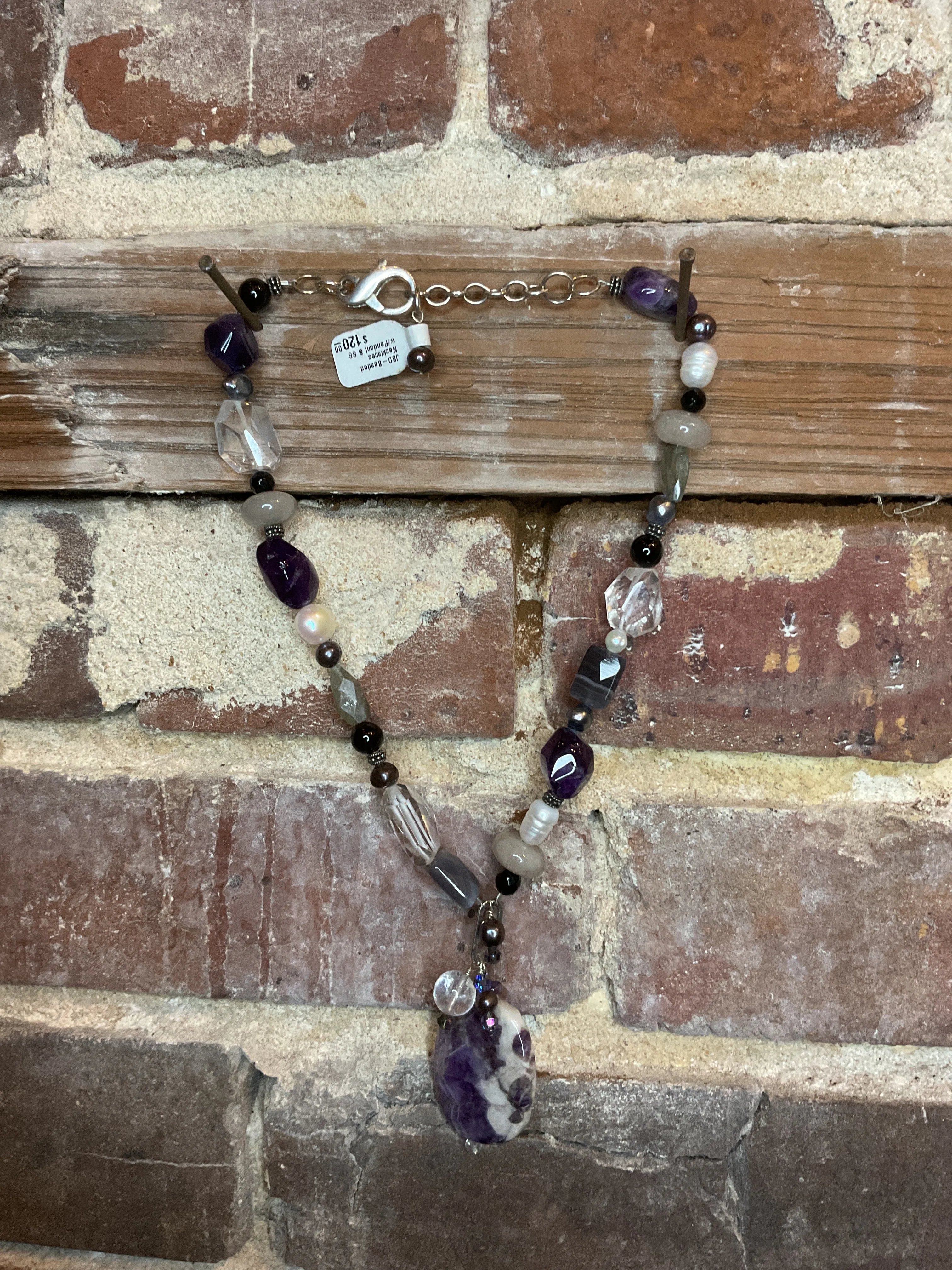 JBD-Beaded Necklaces w/Pendant & SS chain