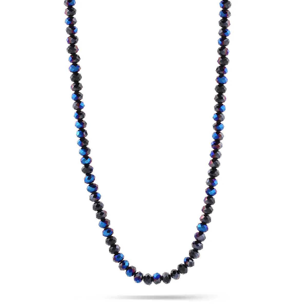JET BLUE CRYSTAL BEADS NECKLACES #HNN1285-1 JET/BLUE (TC3/R-TH1)