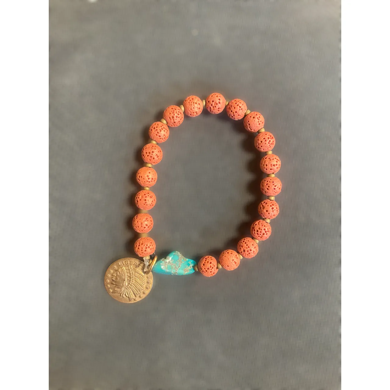 JForks Red Lava Rock Bracelet