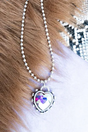 Karrigan Crystal Heart Silvertone Necklace