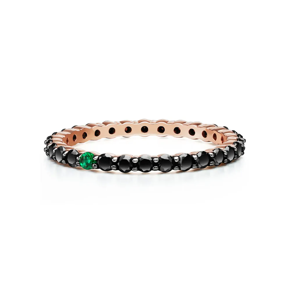 Katerina Ring | Emerald with Black Diamonds