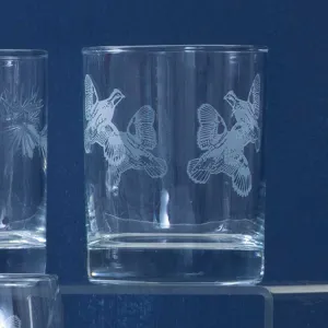 Kevin's Quail 14 oz Double Old Fashioned Glass