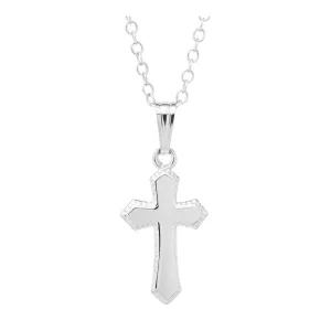 Kiddie Kraft Sterling Silver Beaded Edge Cross Baby Necklace