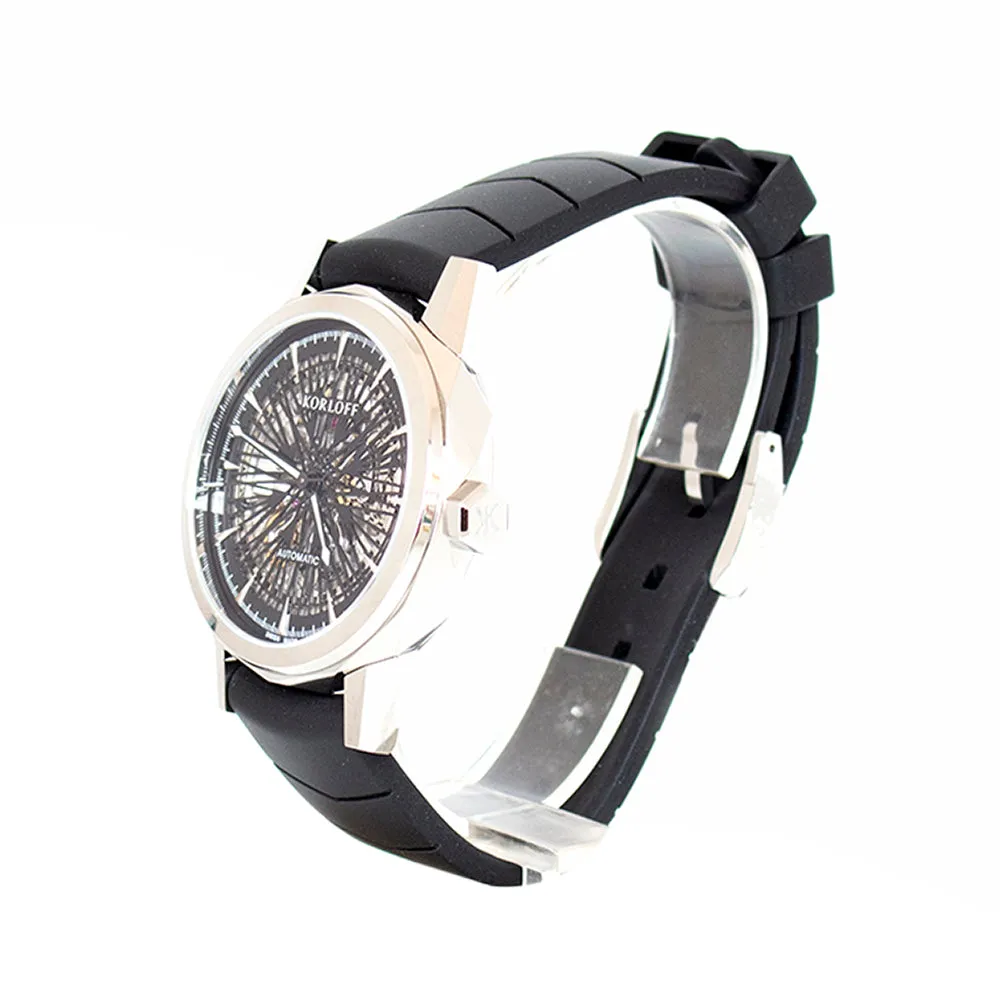 Korloff Watch Mens Watch Automatic Skeleton Stainless Steel