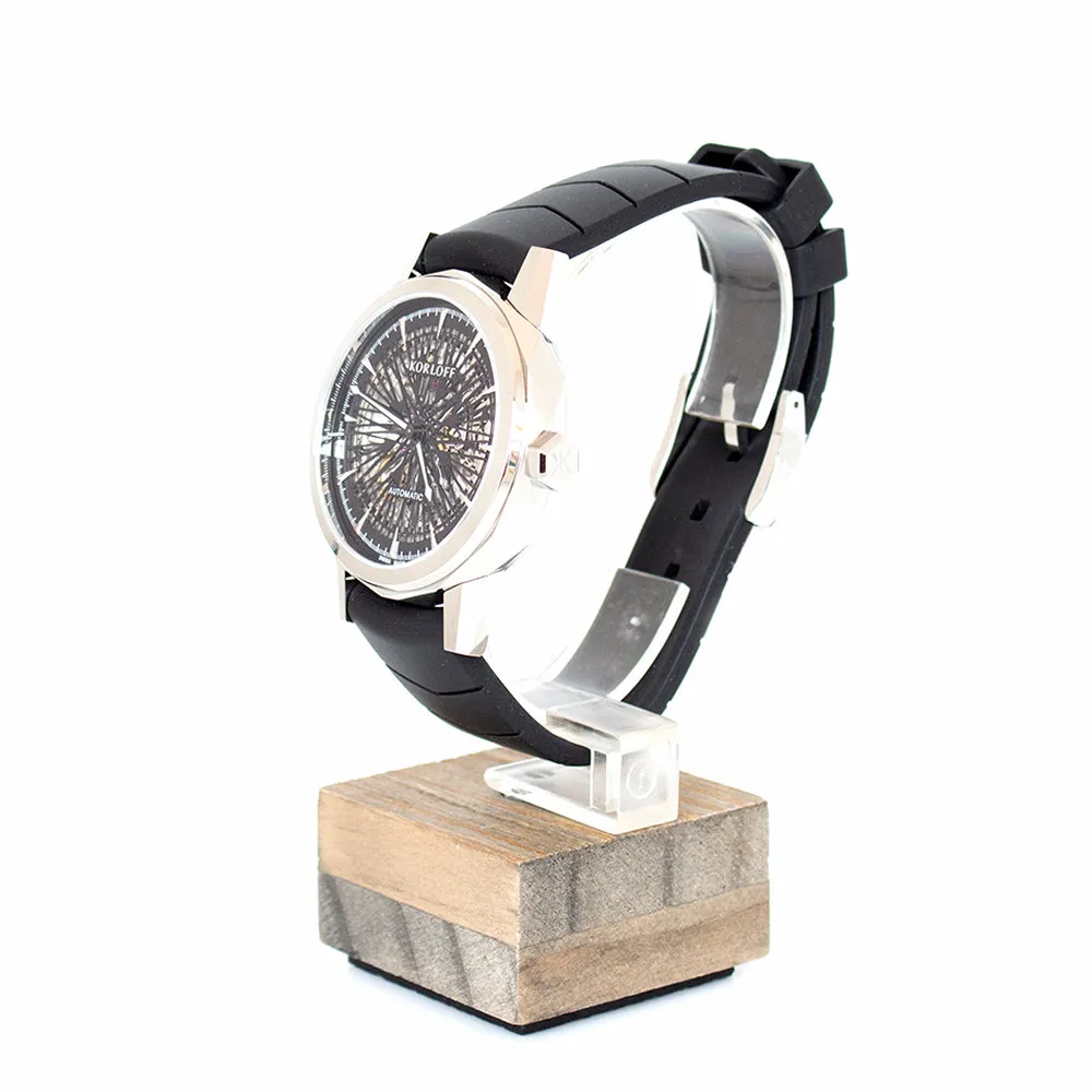 Korloff Watch Mens Watch Automatic Skeleton Stainless Steel