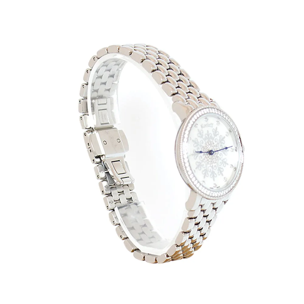Korloff Watch With White Dial And Diamonds