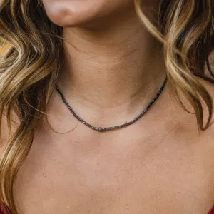 L1 QUARTZ CRYSTAL NECKLACE BLACK