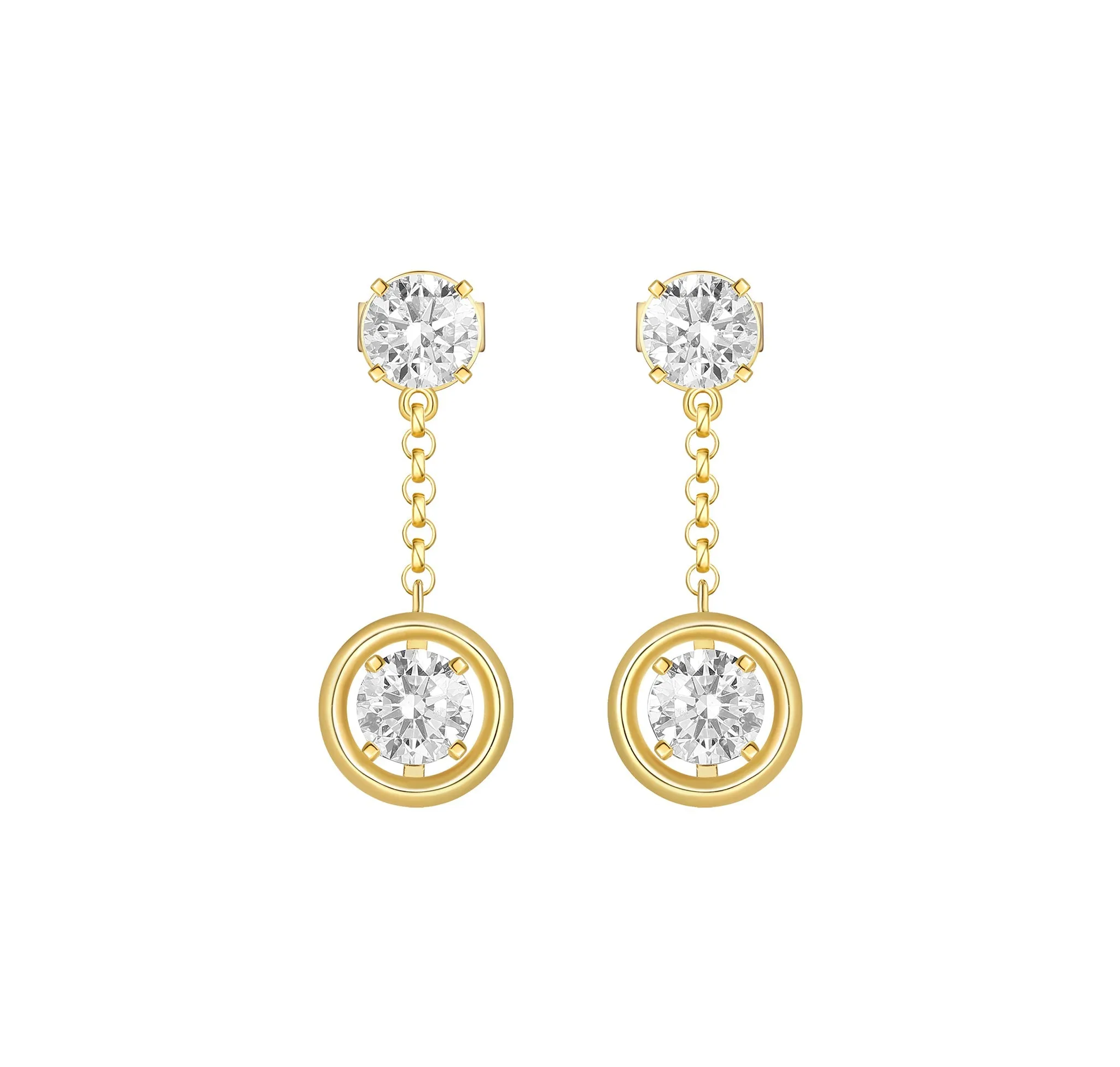 Lab Grown 1.96ctw Drop Diamond Frame Earrings E-02867WHT