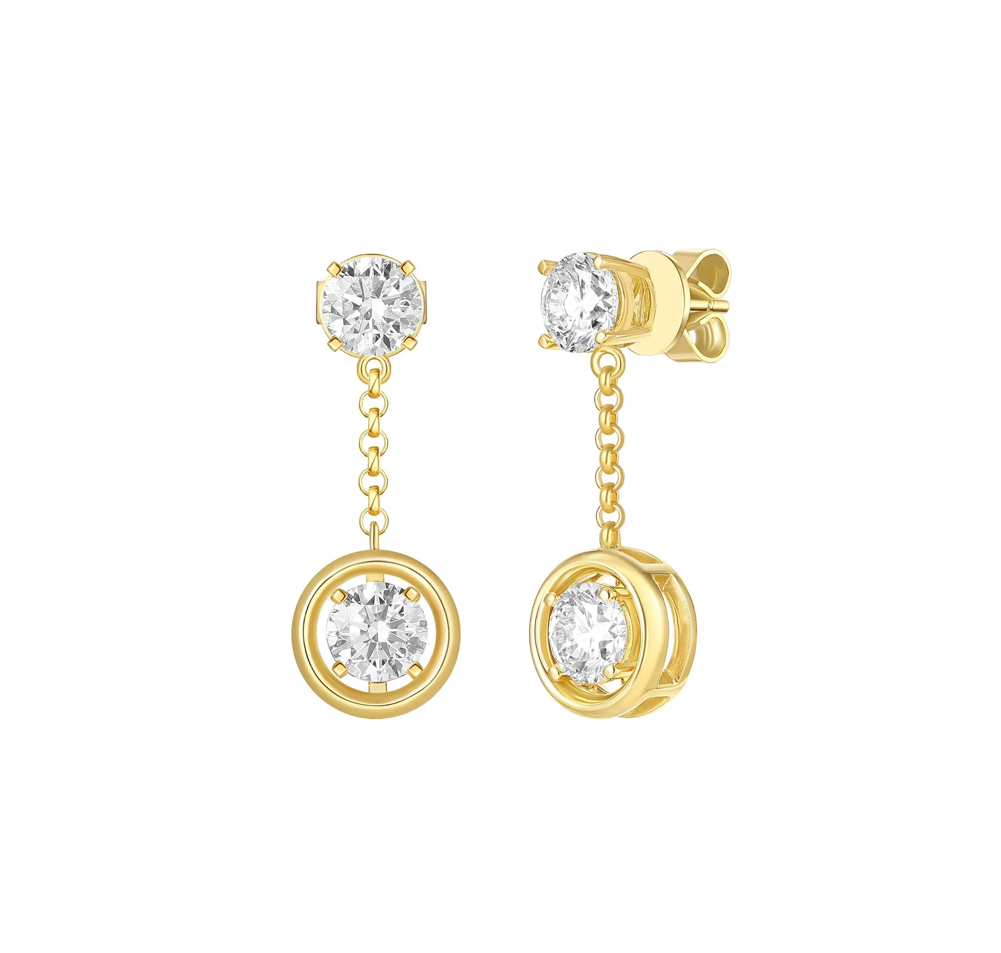 Lab Grown 1.96ctw Drop Diamond Frame Earrings E-02867WHT