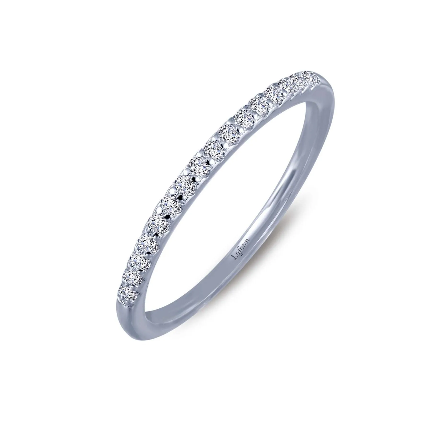 Lafonn Sterling Silver Platinum Plated Simulated Diamonds Half Eternity Band