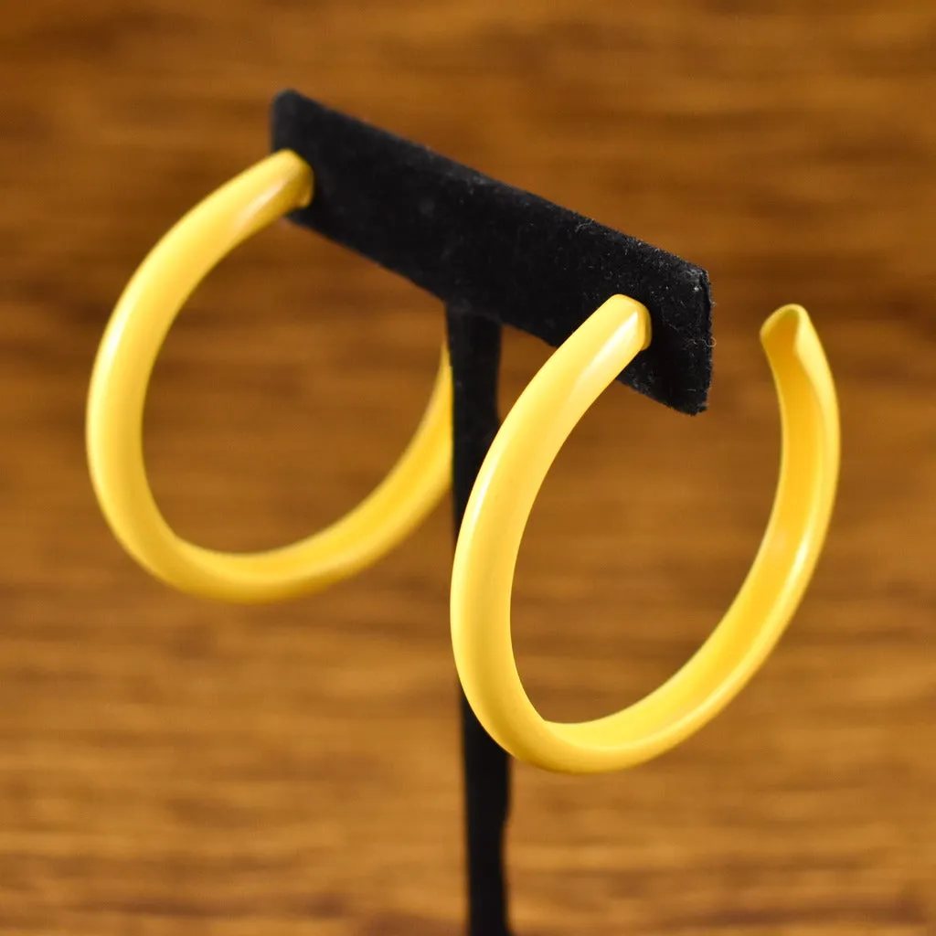 Large Yellow Enamel Hoops