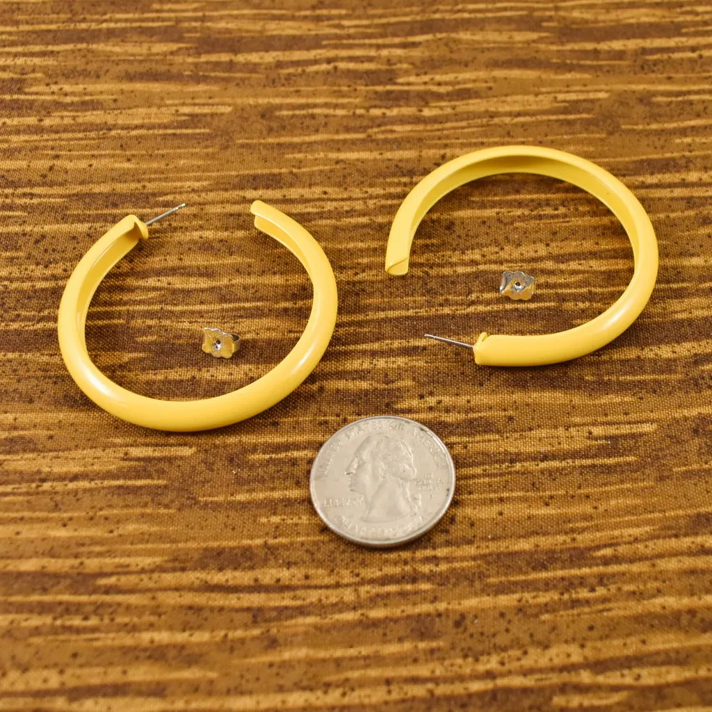 Large Yellow Enamel Hoops