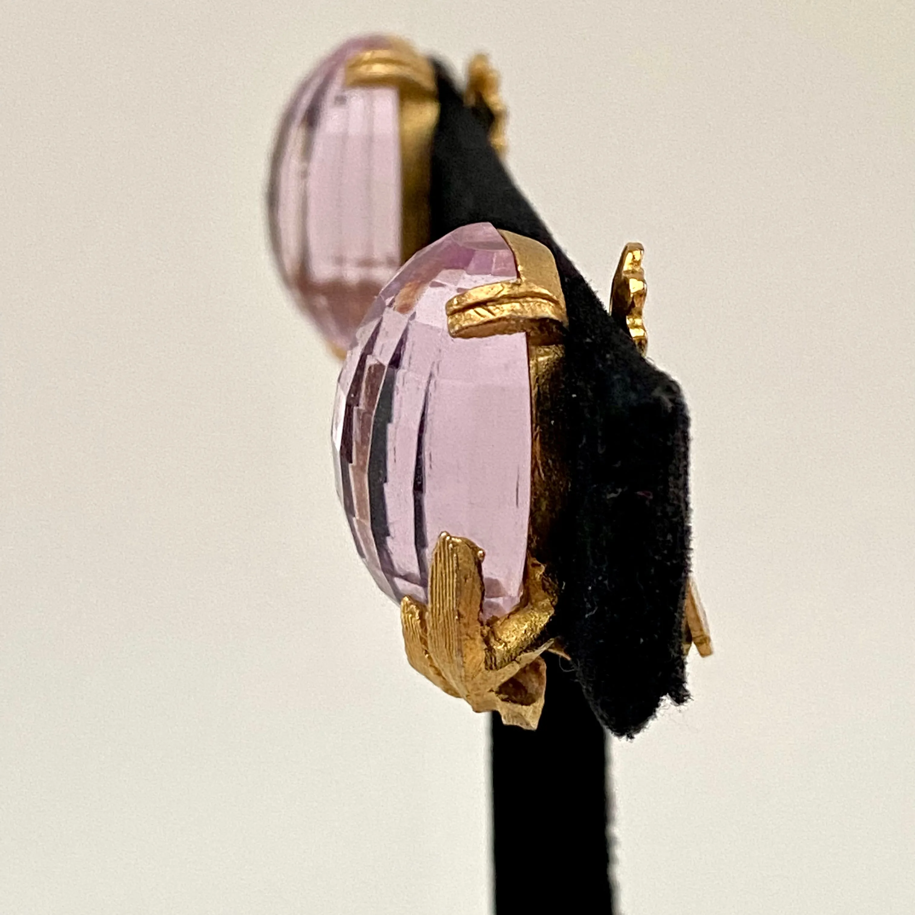Late 50s/ Early 60s Pink Faceted Bead Clip Earrings