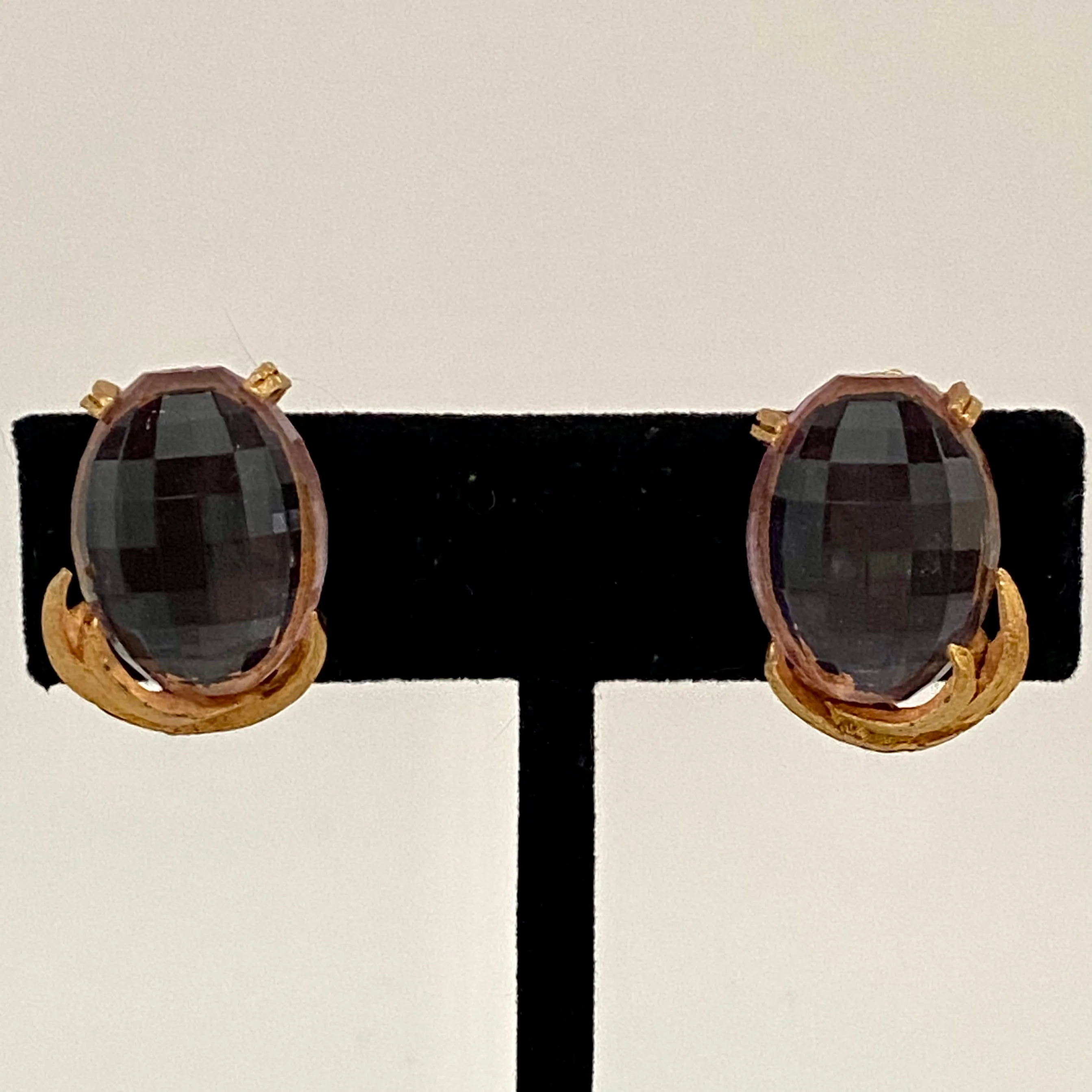 Late 50s/ Early 60s Pink Faceted Bead Clip Earrings