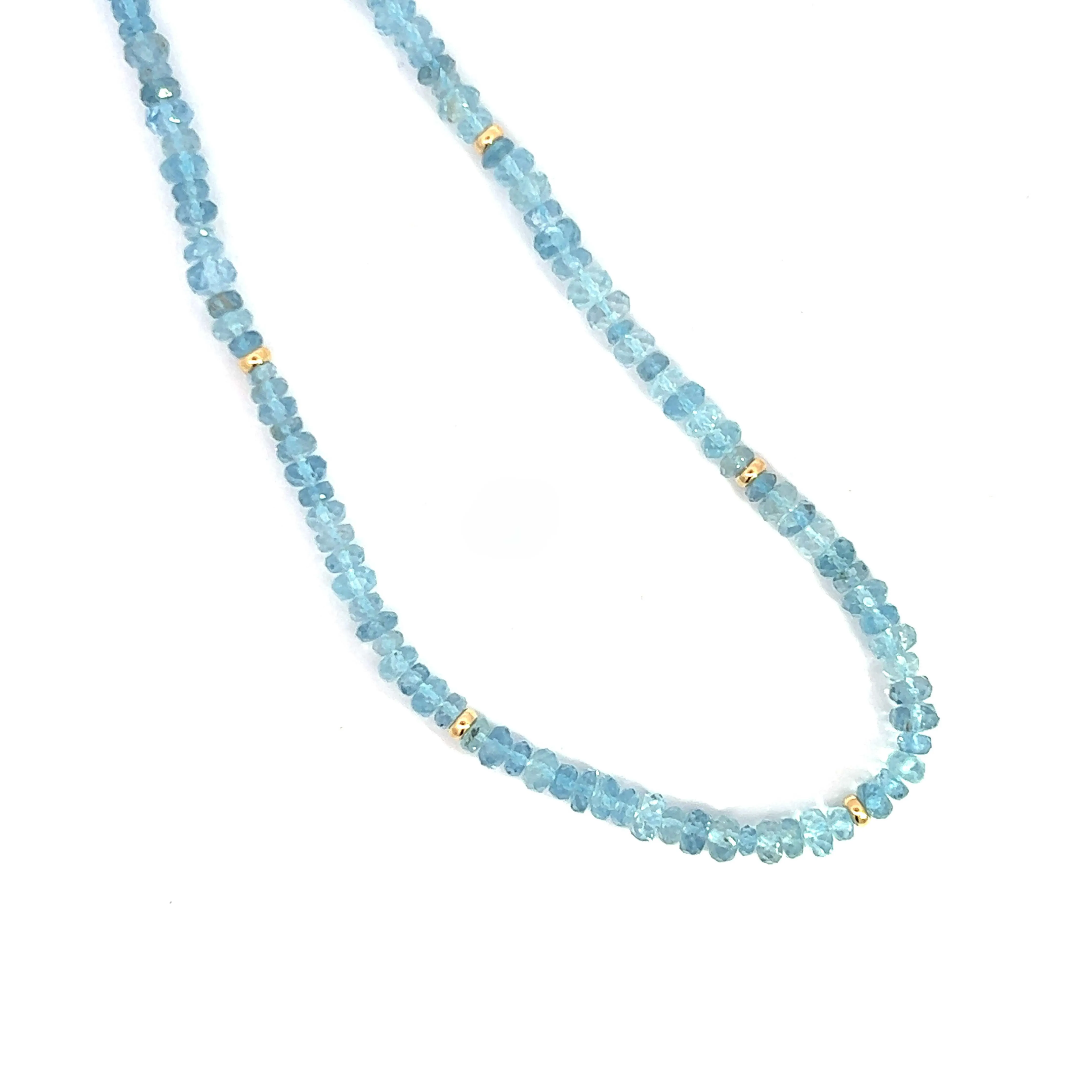 Lauren K Aquamarine Beaded Necklace