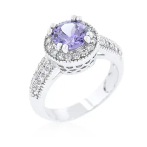 Lavender Halo Engagement Ring