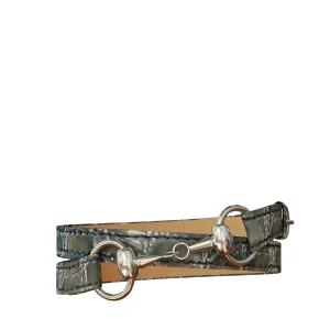 Leather Bracelets with Horsebit "Grey"