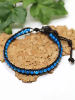 Leather Braid x Gemstone Bracelet