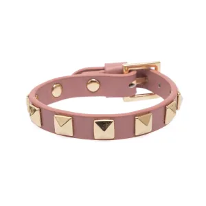 LEATHER STUD BRACELET ROSE