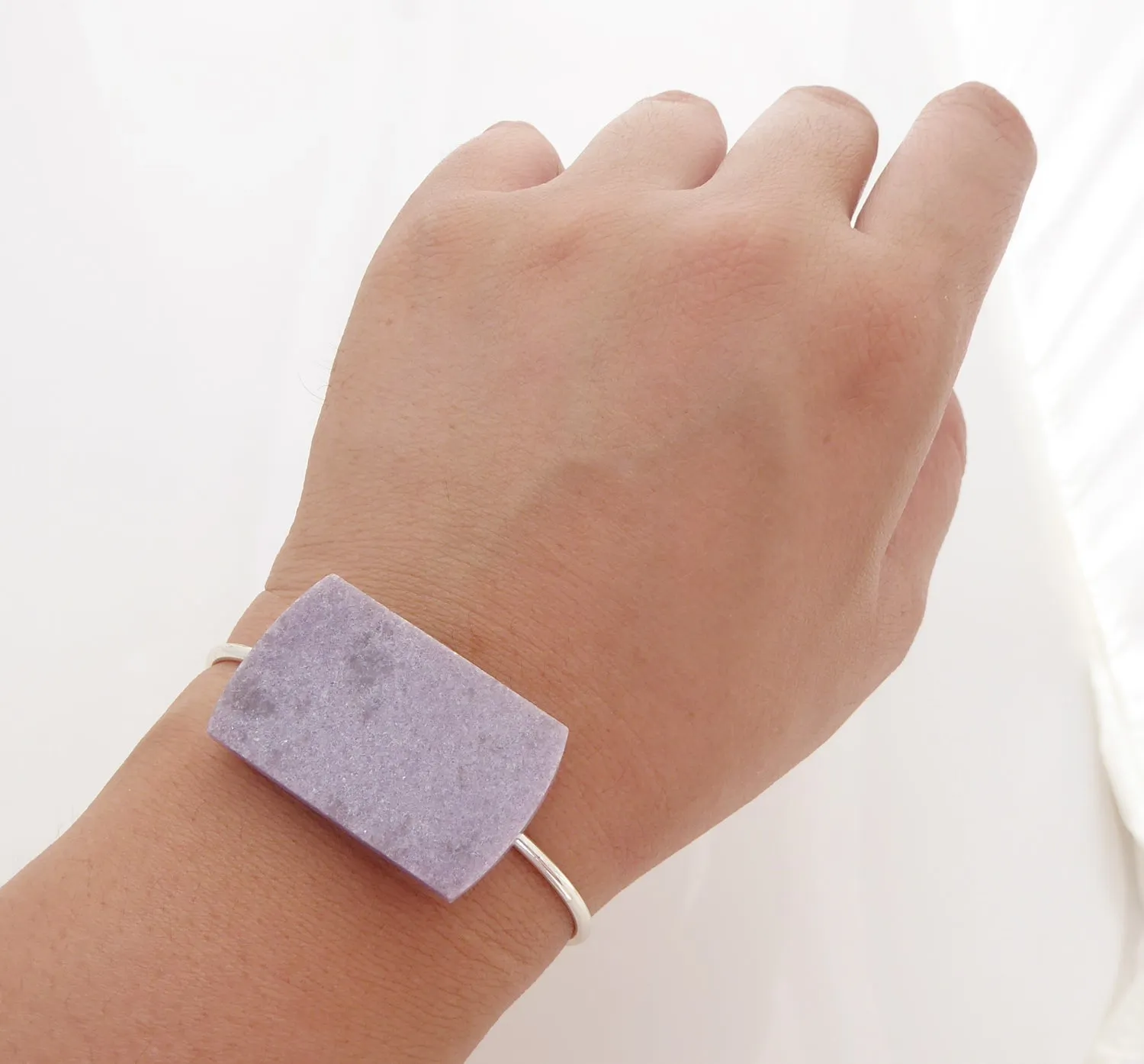Lepidolite cuff bracelet