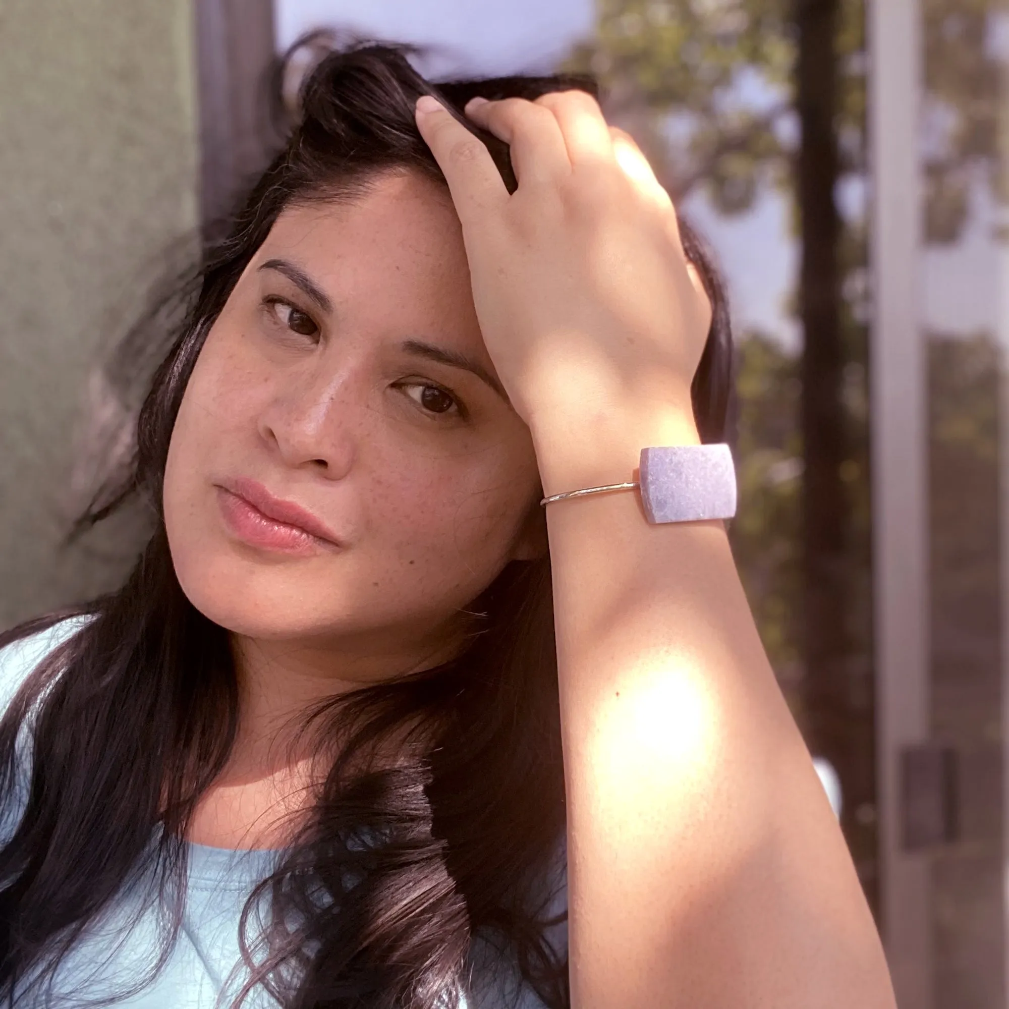 Lepidolite cuff bracelet