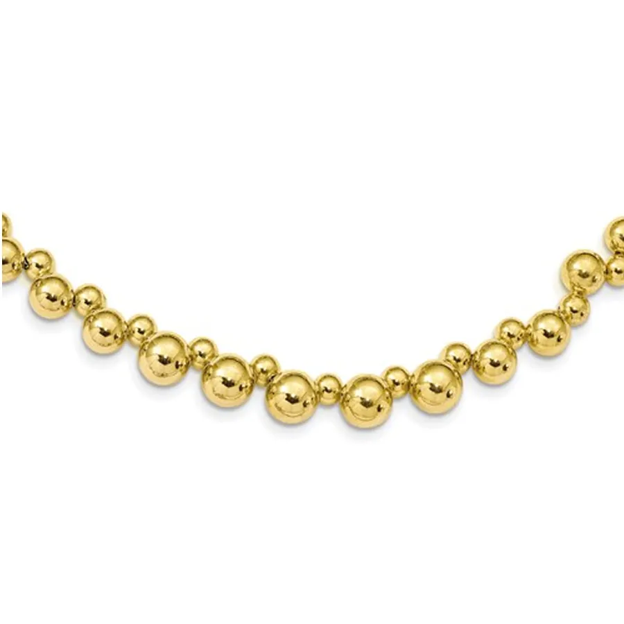 Leslie's Sterling Silver Gold-plated with 2 in ext. Beaded Necklace